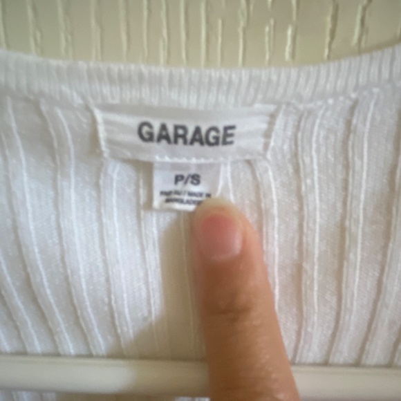 Garage White Front Tie Tee Cardigan - Picture 2 of 3